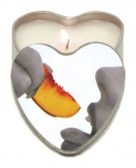 Earthly Body Edible Heart Massage Oil Candle, Peach, Vegan, 4.7 Ounce