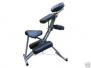 Black Foldable Steel Portable Massage Chair w/Wheels