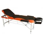 HomCom 2 Portable Folding Reiki Massage Table w/ Carrying Case - Black and Orange