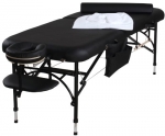 Sierra Comfort All Inclusive Portable Massage Table with Light-Weight Aluminum Frame, Aluminum/Black