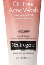 Neutrogena Oil-Free Acne Wash, Cream Cleanser, Pink Grapefruit, 6 Ounce