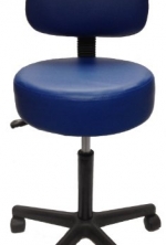 Pneumatic Rolling Adjustable Stool with Removable Backrest (Royal Blue)