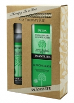 Detox Spa @ Home Gift Set with 4 oz Detox Massage Oil. 3 oz Detox Bath Salt and 4 oz Bar of Lemongrass Aromatherapy Soap