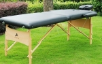 HomCom 2 Portable Folding Massage Table w/ Carrying Case - Black
