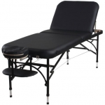 Sierra Comfort Aluminum Portable Massage Table with Adjustable Back, Black