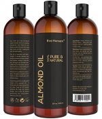 16oz SWEET ALMOND OIL - 100% Pure & Natural Moisturizer from Head to Toe & Best Carrier Oil - SEE RESULTS OR MONEY-BACK ★ Works wonders for your hair, scalp, face, body and feet. Perfect for massaging. Excellent carrier oil for essential oils ★ 100% G
