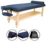 Master Massage 30''Laguna Stationary Massage Table, Navy Blue