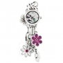 Brand New Disney Minnie Mouse Ladies MN2038 Pink Purple Crystal Flower Charm Strap Watch IGN