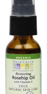 Aura Cacia Organic Natural Skin Care, Restoring Rosehip Oil with Vitamin E, 1 Fluid Ounce