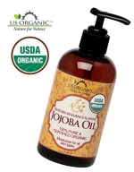 #1 Organic Jojoba Oil ★Certified Organic by USDA,100% Pure & Natural ★ Cold Pressed Virgin, Unrefined ★ Amber Plastic Bottle with Pump for Easy Application ★ US Organic ★ 8 oz (240 ml)