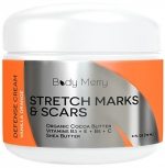 Stretch Marks and Scar Cream - Vanilla Orange - Best Body Moisturizer to Prevent and Reduce Old and New Marks & Scars - Natural & Organic for Pregnancy- Also for Men- 4 oz - By Body Merry