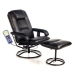 Comfort Products 60-0582 Heated Massage Recliner and Ottoman, Black